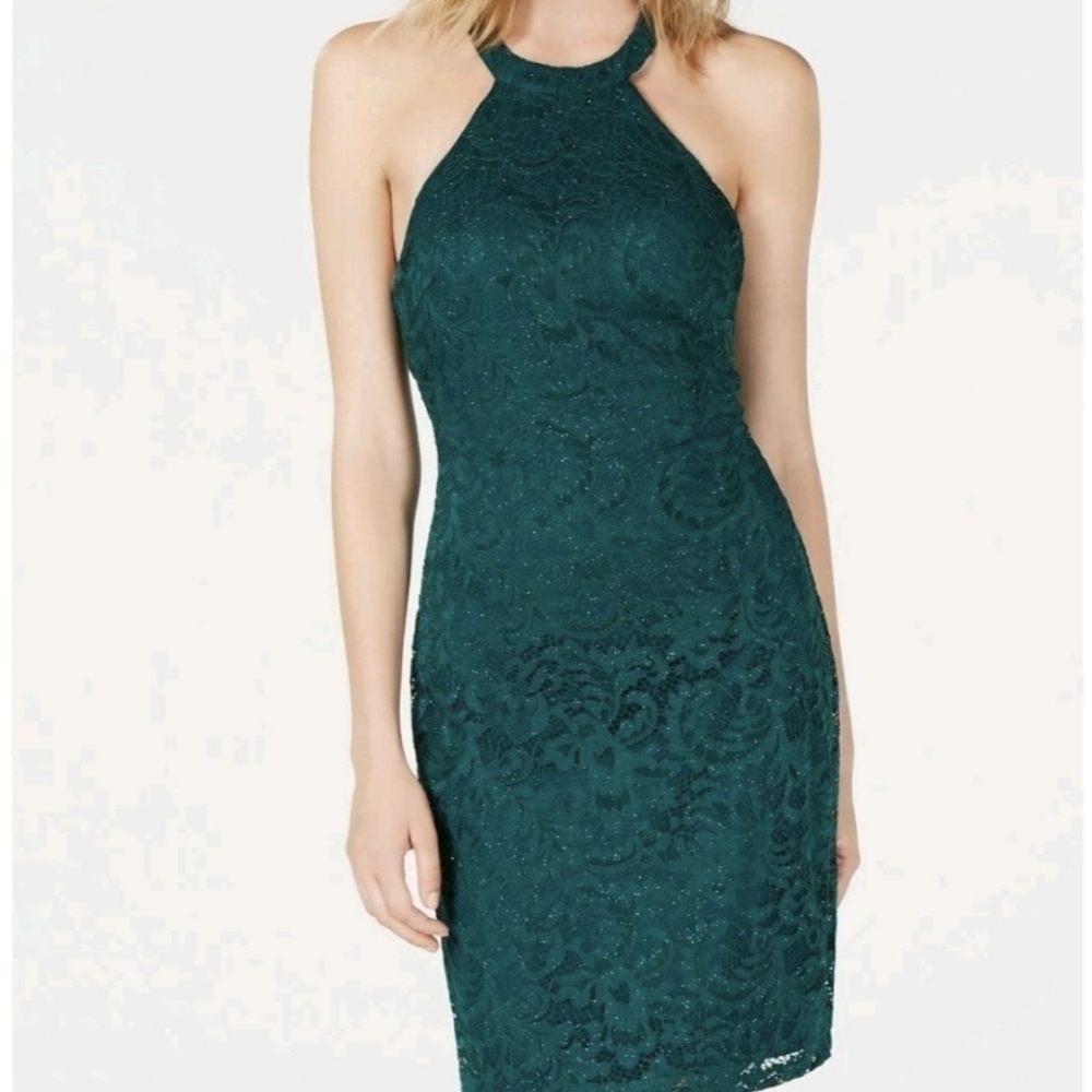 Sequin Hearts Junior Lace Bodycon Dress Size 0